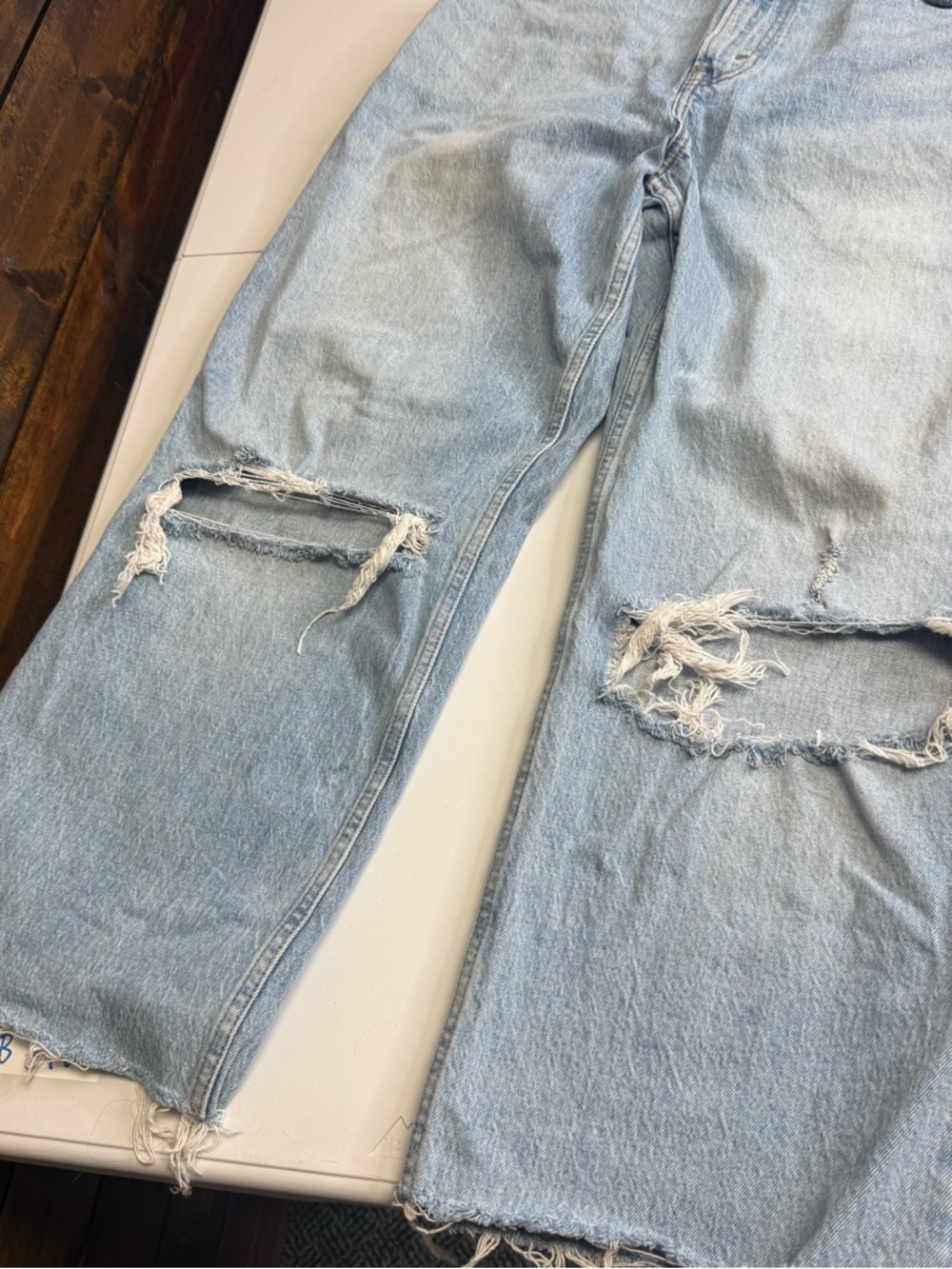 Abercrombie and Fitch Distressed Jeans Size 12 31" waist curve love 90's relaxed - Picture 10 of 14